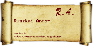 Ruszkai Andor névjegykártya