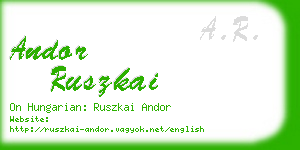 andor ruszkai business card